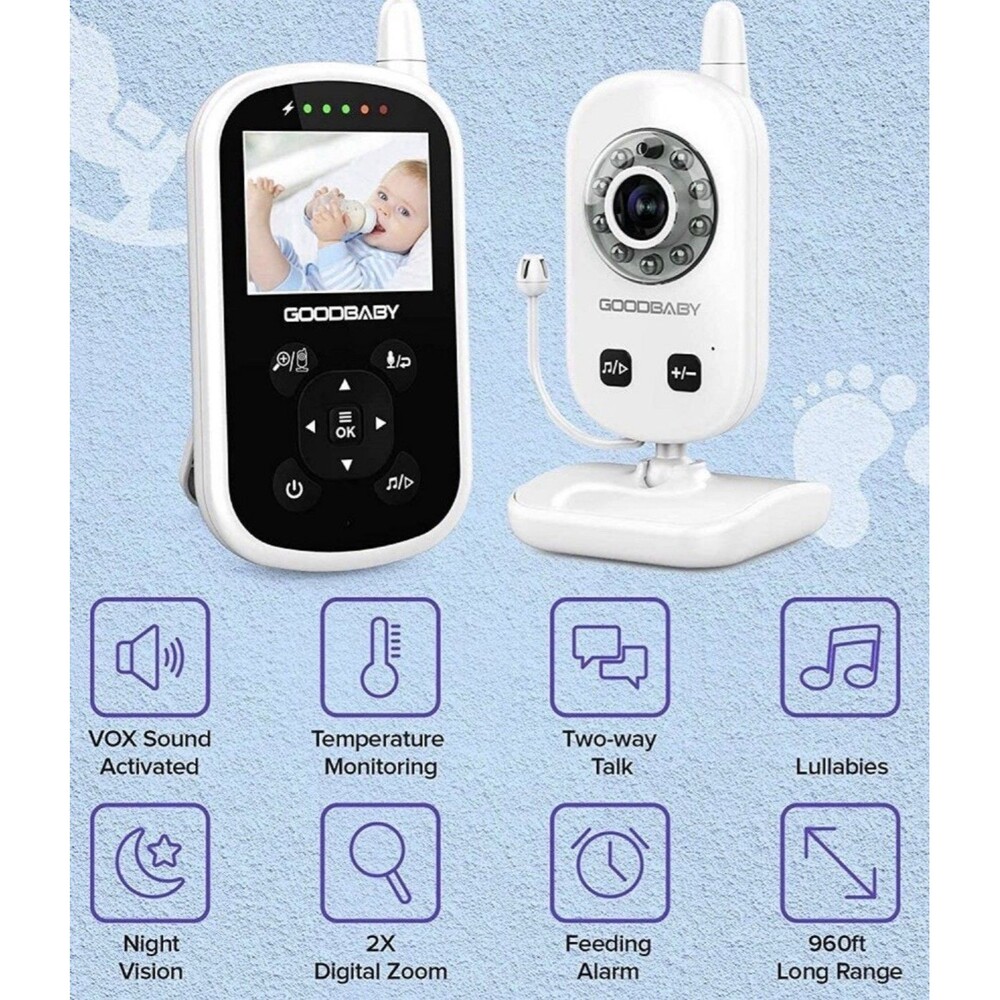 GoodBaby UU24V Video Baby Monitor Parent Unit Display & Camera 2-Way Audio Read